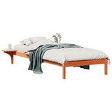 Vidaxl bedframe met zijtafels wasbruin 80 x 220 cm massief grenenhout