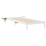 Vidaxl bedframe met zijtafels wit 90 x 220 cm massief grenenhout