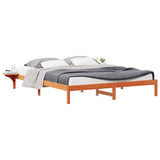 Vidaxl bedframe met zijtafels wasbruin 200 x 220 cm massief grenenhout