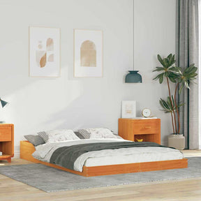 Vidaxl bedframe wasbruin 140 x 190 cm massief grenenhout