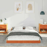 Vidaxl bedframe wasbruin 140 x 190 cm massief grenenhout