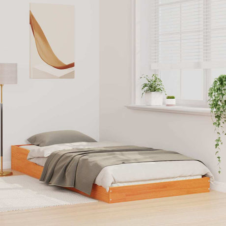 Vidaxl bedframe wasbruin 90 x 200 cm massief grenenhout