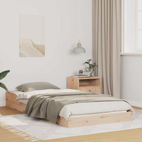 Vidaxl bedframe naturel 80 x 200 cm massief grenenhout