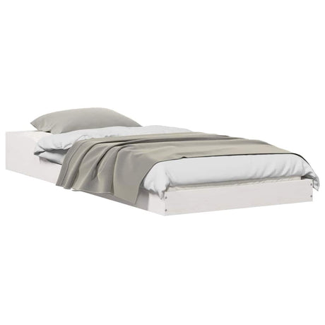 Vidaxl bedframe wit 90 x 190 cm massief grenenhout