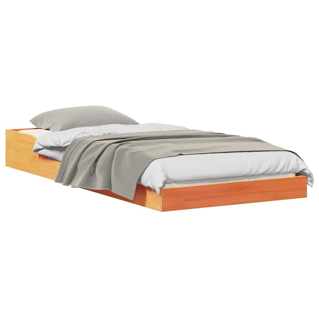 Vidaxl bedframe wasbruin 90 x 190 cm massief grenenhout