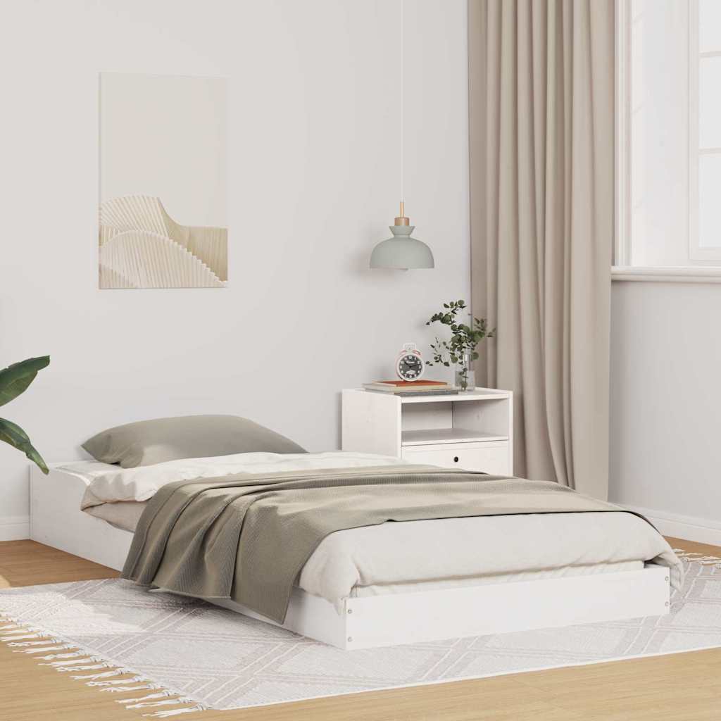 Vidaxl bedframe wit 80 x 210 cm massief grenenhout