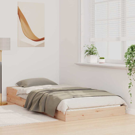 Vidaxl bedframe bruin 90 x 210 cm massief grenenhout