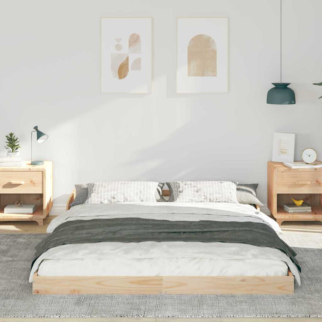 Vidaxl bedframe bruin 160 x 210 cm massief grenenhout