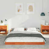 Vidaxl bedframe wasbruin 160 x 210 cm massief grenenhout