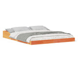 Vidaxl bedframe wasbruin 160 x 210 cm massief grenenhout