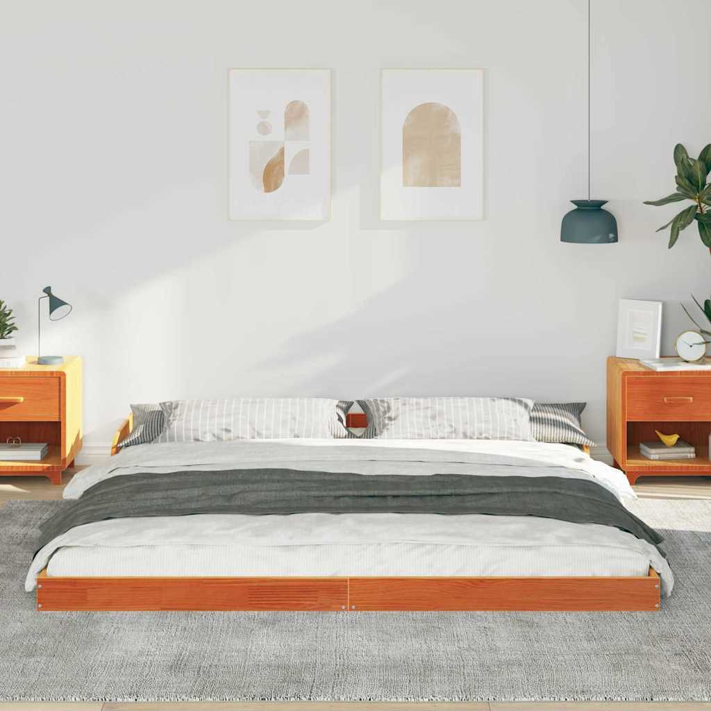 Vidaxl bedframe wasbruin 180 x 210 cm massief grenenhout