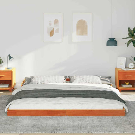 Vidaxl bedframe wasbruin 200 x 210 cm massief grenenhout