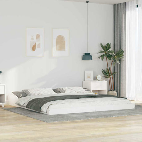 Vidaxl bedframe wit 180 x 220 cm massief grenenhout