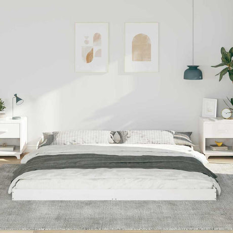 Vidaxl bedframe wit 180 x 220 cm massief grenenhout