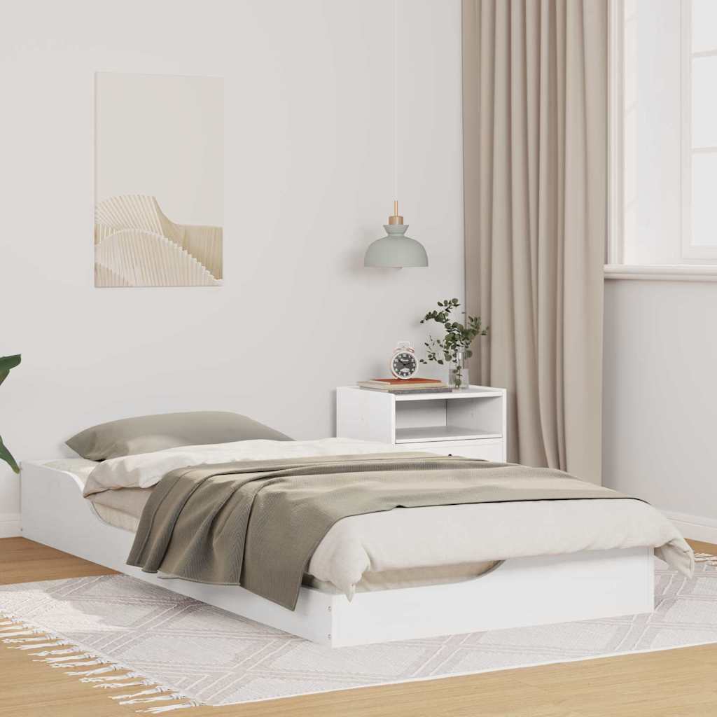 Vidaxl bedframe wit 100 x 200 cm massief grenenhout