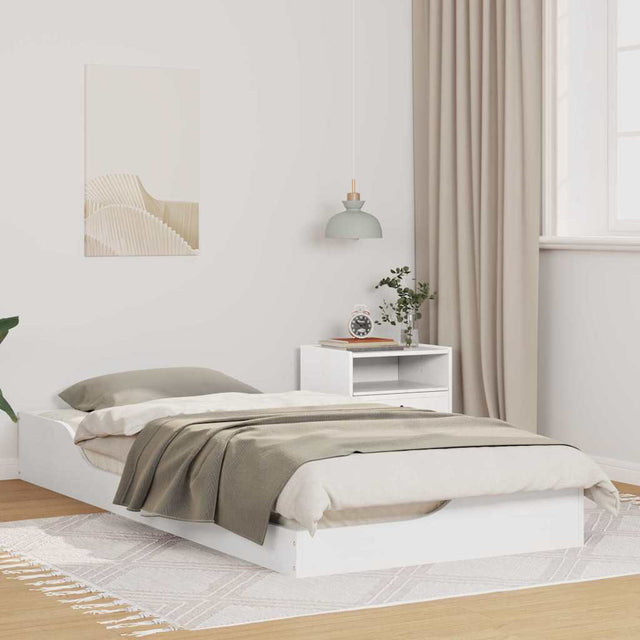 Vidaxl bedframe wit 100 x 200 cm massief grenenhout