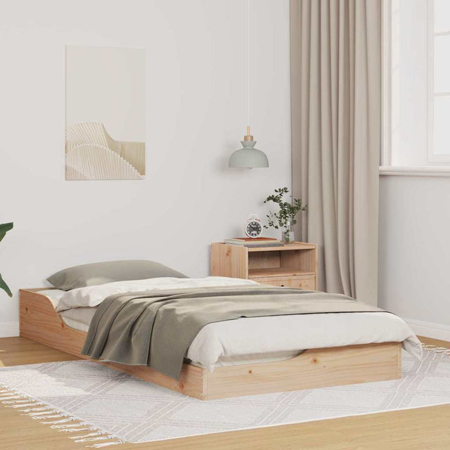 Vidaxl bedframe bruin 75 x 190 cm massief grenenhout