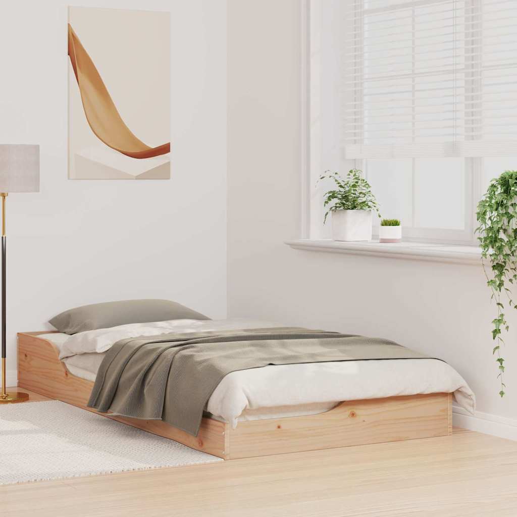Vidaxl bedframe bruin 75 x 190 cm massief grenenhout