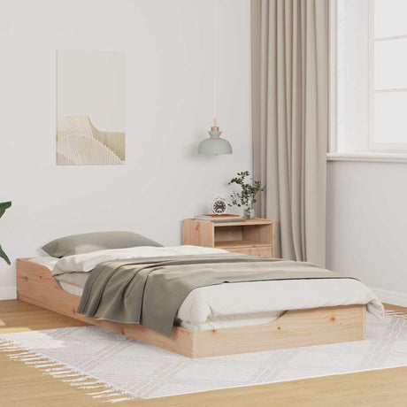 Vidaxl bedframe bruin 90 x 210 cm massief grenenhout