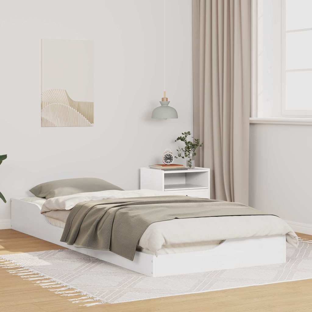 Vidaxl bedframe wit 80 x 220 cm massief grenenhout