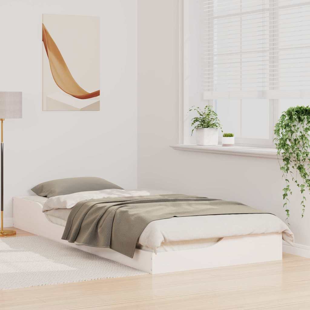 Vidaxl bedframe wit 90 x 220 cm massief grenenhout
