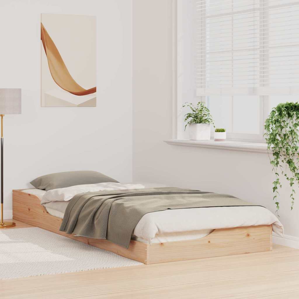 Vidaxl bedframe bruin 100 x 220 cm massief grenenhout