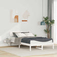 Vidaxl bedframe met hoofdeinde wit 135 x 190 cm massief grenenhout