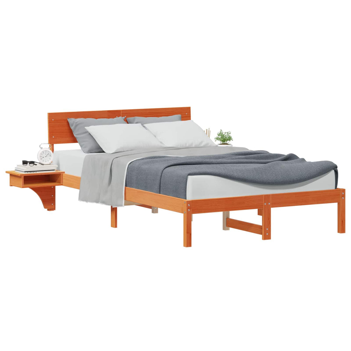 Vidaxl bedframe wasbruin 120 x 190 cm massief grenenhout