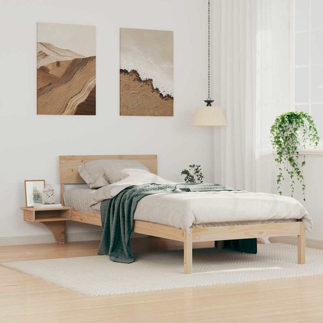 Vidaxl bedframe met hoofdeinde bruin 80 x 200 cm massief grenenhout