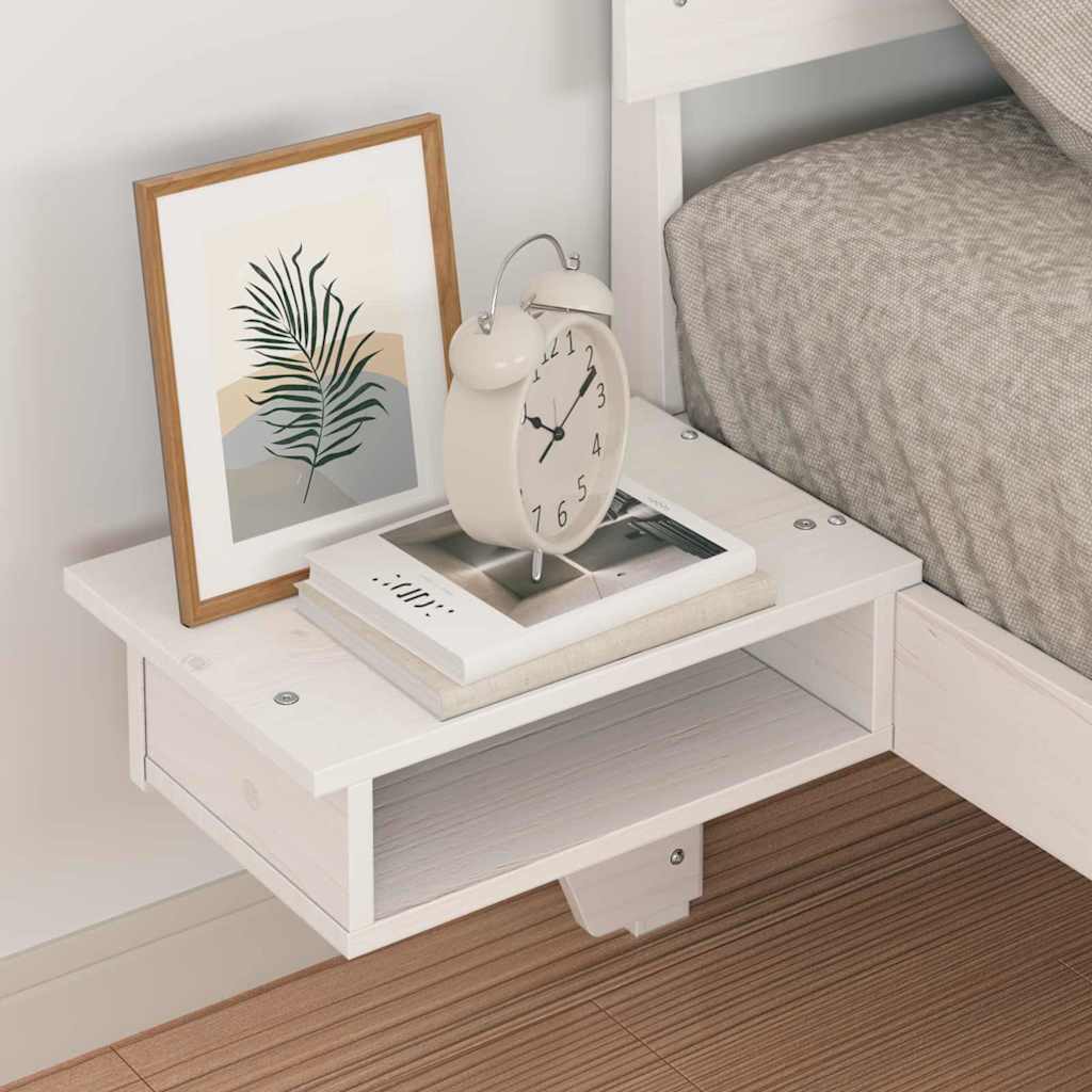 Vidaxl bedframe met hoofdeinde wit 75 x 190 cm massief grenenhout