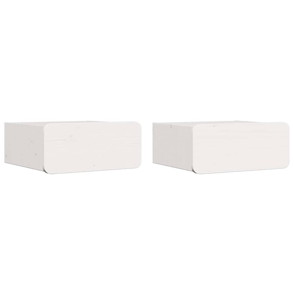 Vidaxl nachtkastje 2 st wit 39 x 34 x 16,5 cm massief grenenhout