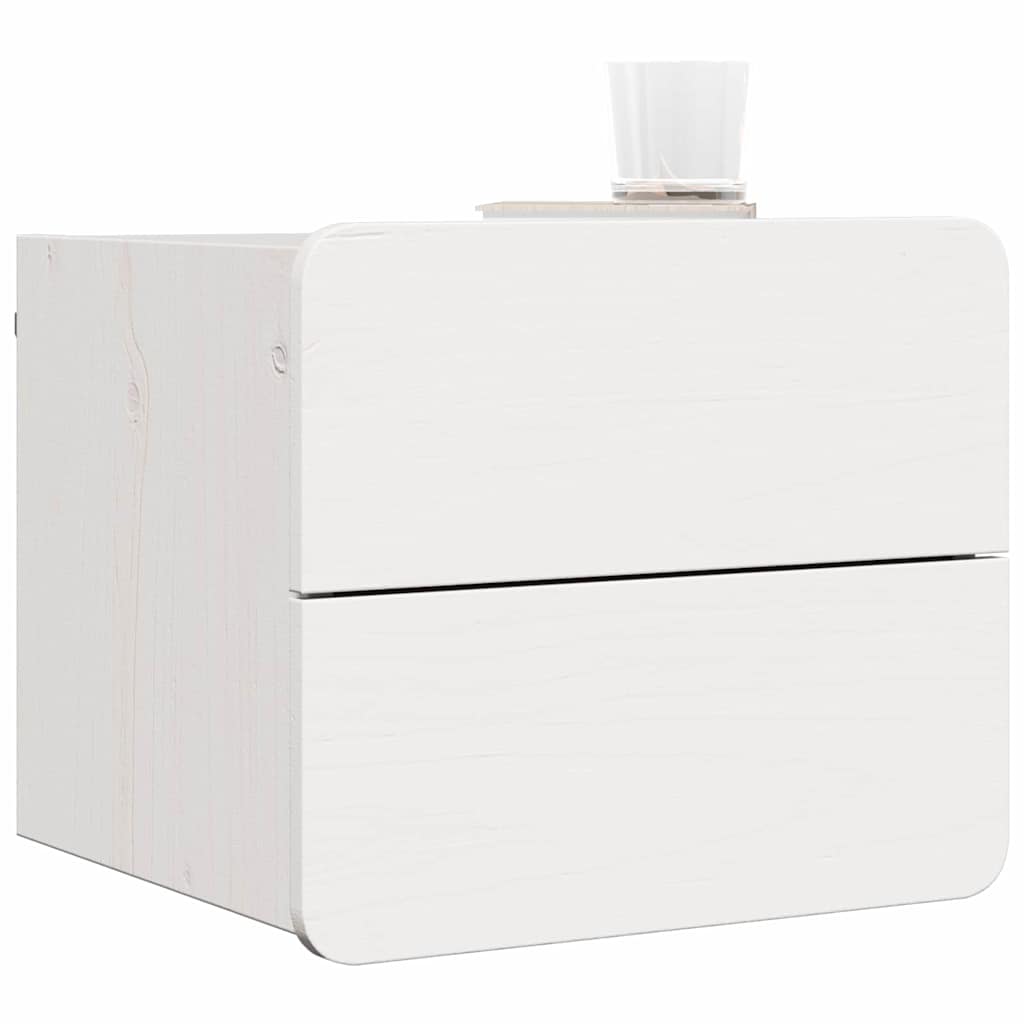 Vidaxl nachtkastje 2 st wit 39 x 34 x 33 cm massief grenenhout