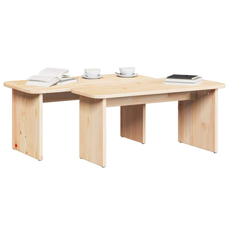 Vidaxl salontafel 2 st naturel 100 x 69 x 35,5 cm massief grenenhout