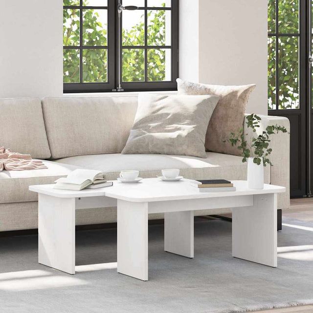 Vidaxl salontafel 2 st wit 100 x 69 x 35,5 cm massief grenenhout
