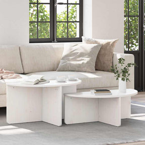 Vidaxl salontafel 2 st wit 79 x 39,5 x 40 cm massief grenenhout