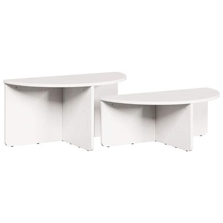 Vidaxl salontafel 2 st wit 79 x 39,5 x 40 cm massief grenenhout