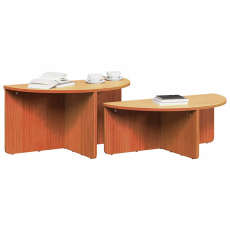 Vidaxl salontafel 2 st wasbruin 79 x 39,5 x 40 cm massief grenenhout