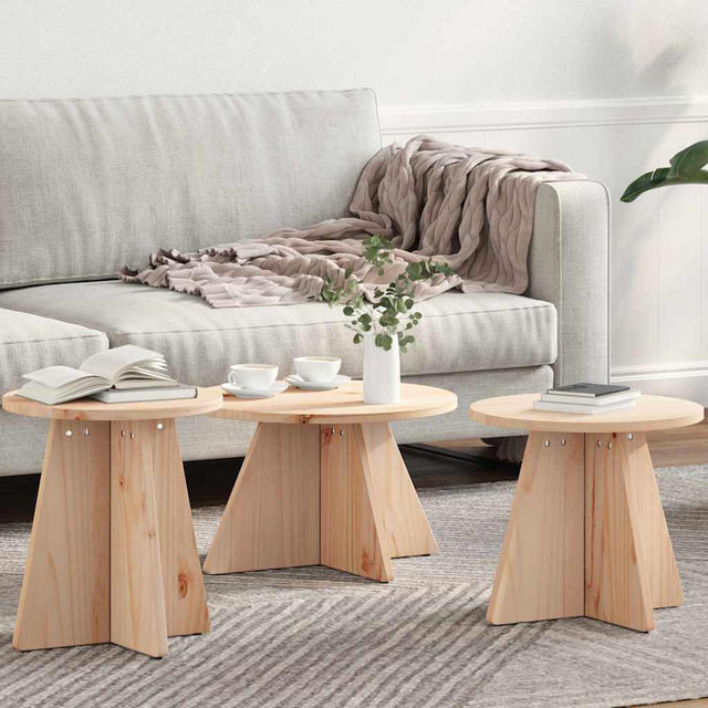 Vidaxl salontafel 3 st naturel 49 x 49 x 30 cm