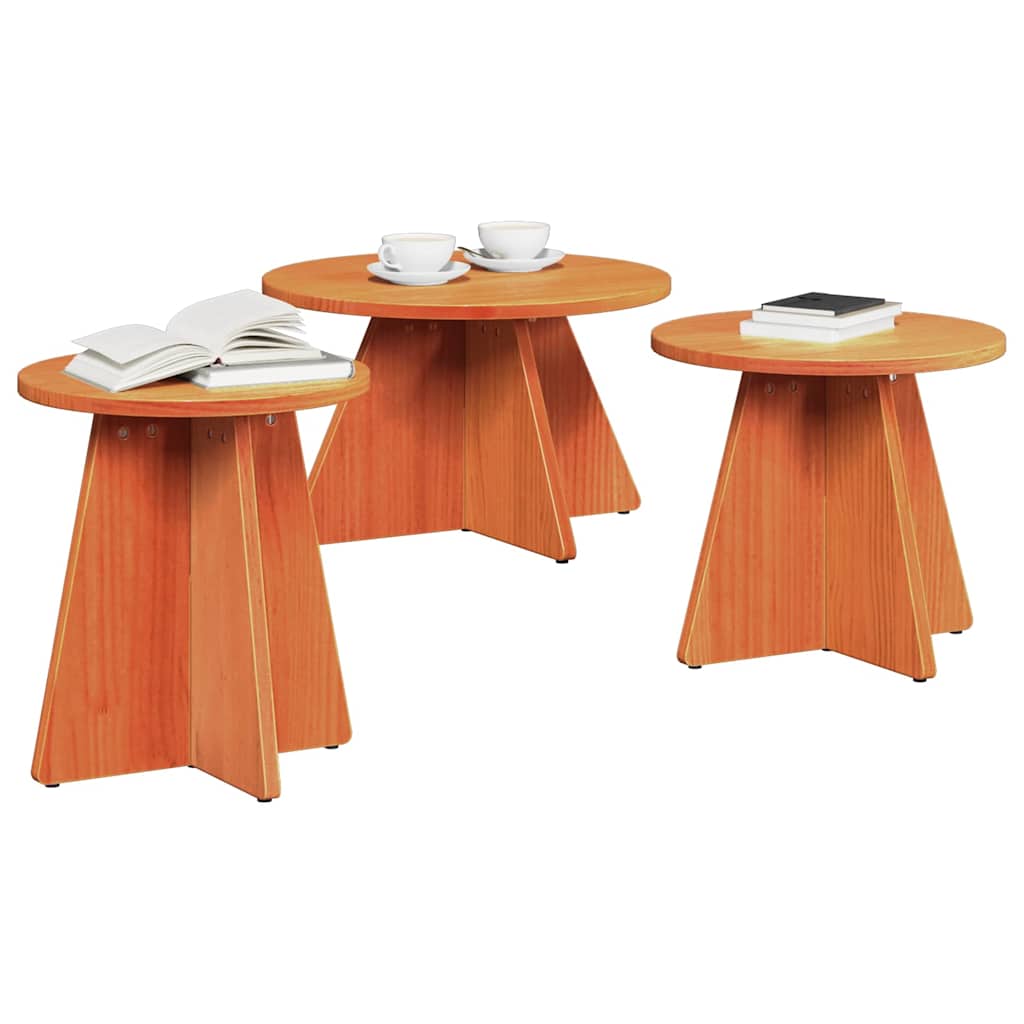 Vidaxl salontafel 3 st wasbruin 49 x 49 x 30 cm