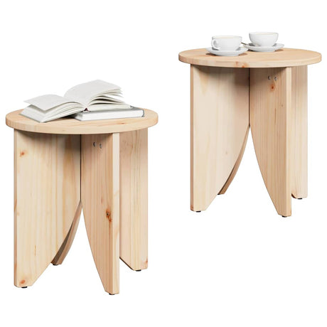 Vidaxl salontafel 2 st naturel 41,5 x 41,5 x 44 cm