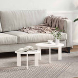 Vidaxl salontafel 2 st wit 47,5 x 47,5 x 27 cm massief grenenhout