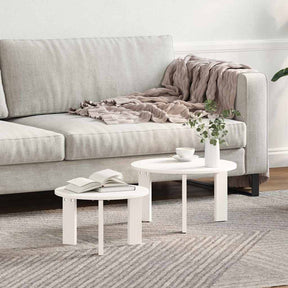 Vidaxl salontafel 2 st wit 47,5 x 47,5 x 27 cm massief grenenhout