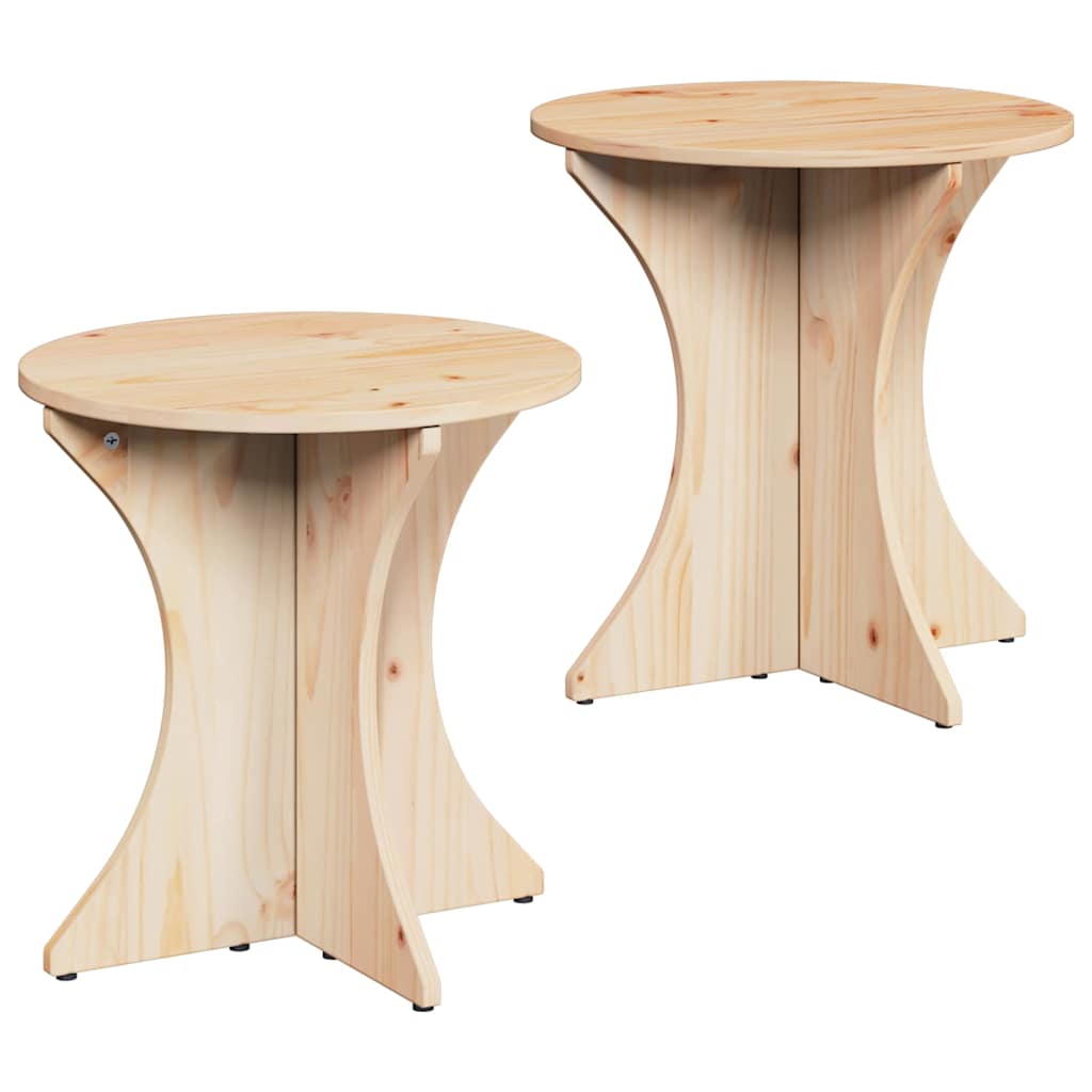 Vidaxl salontafel 2 st naturel 46 x 46 x 47 cm massief grenenhout