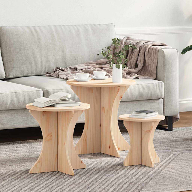 Vidaxl salontafel 3 st naturel 46 x 46 x 47 cm