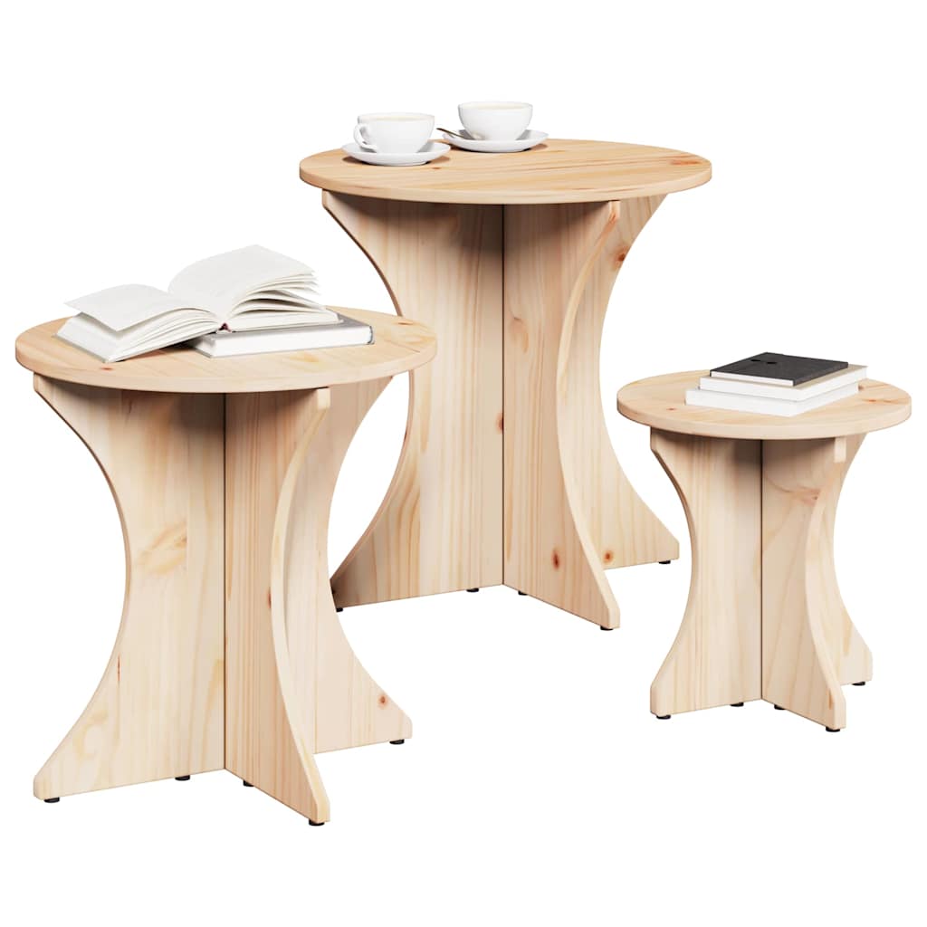 Vidaxl salontafel 3 st naturel 46 x 46 x 47 cm