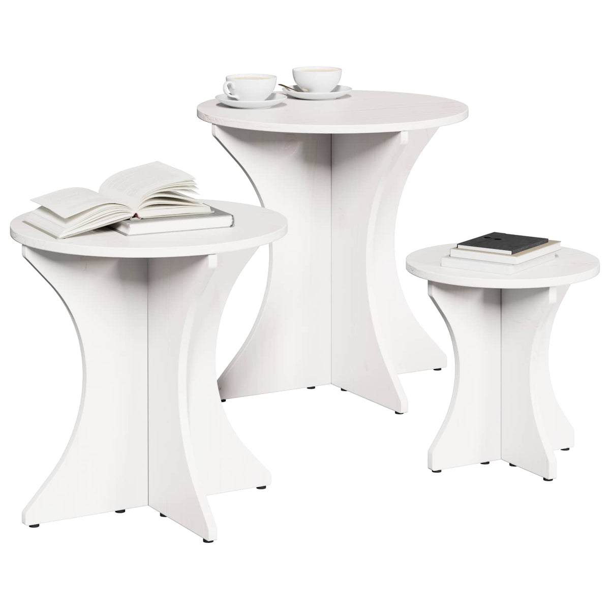 Vidaxl salontafel 3 st wit 46 x 46 x 47 cm