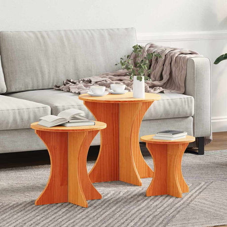 Vidaxl salontafel 3 st wasbruin 46 x 46 x 47 cm