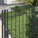 Vidaxl hekpoort met slot grijs 103 x 250 cm gepoedercoat staal