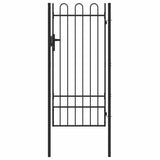 Vidaxl hekpoort met slot grijs 103 x 250 cm gepoedercoat staal