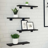 Vidaxl boekenplank bord 3-laags 4 st 40 x 10 x 1,5 cm bewerkt hout